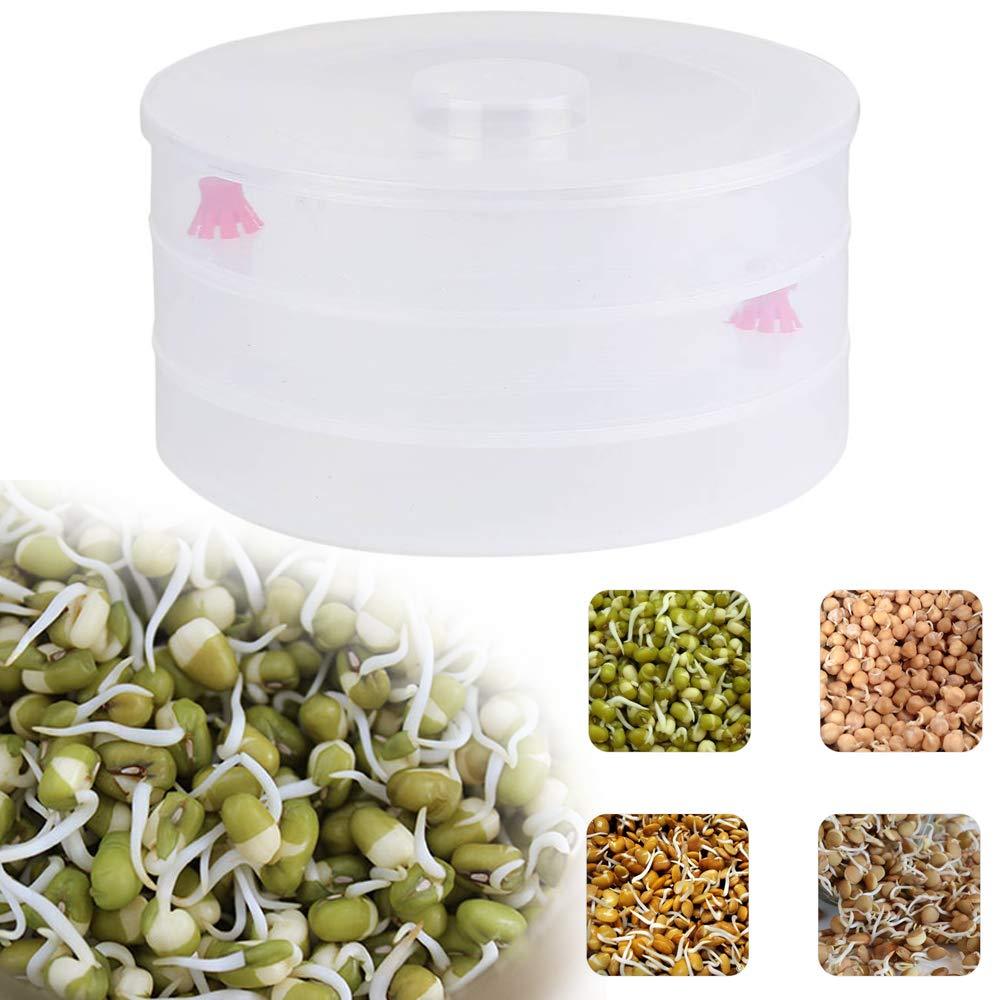 Plastic 3 Compartment Sprout Maker White