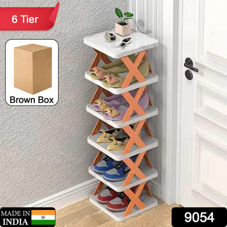 6 Layer Shoe Rack Design Lightweight Adjustable Plastic Foldable Shoe Cabinet Storage Portable Folding Space Saving Shoe Organizer Home And Office