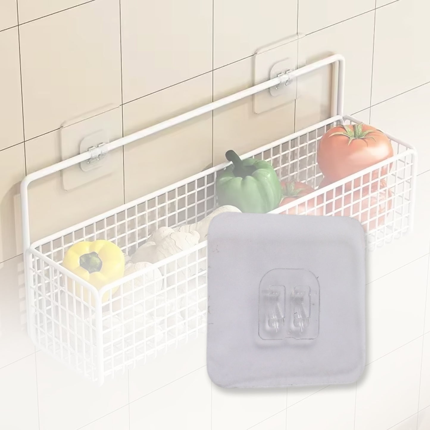 Household Self Adhesive Wall Hooks Punch-Free Wall-Mounted Hook Seamless Transparent No Nails Drill Waterproof Hooks For Bathroom Kitchen Home (1 Pc)