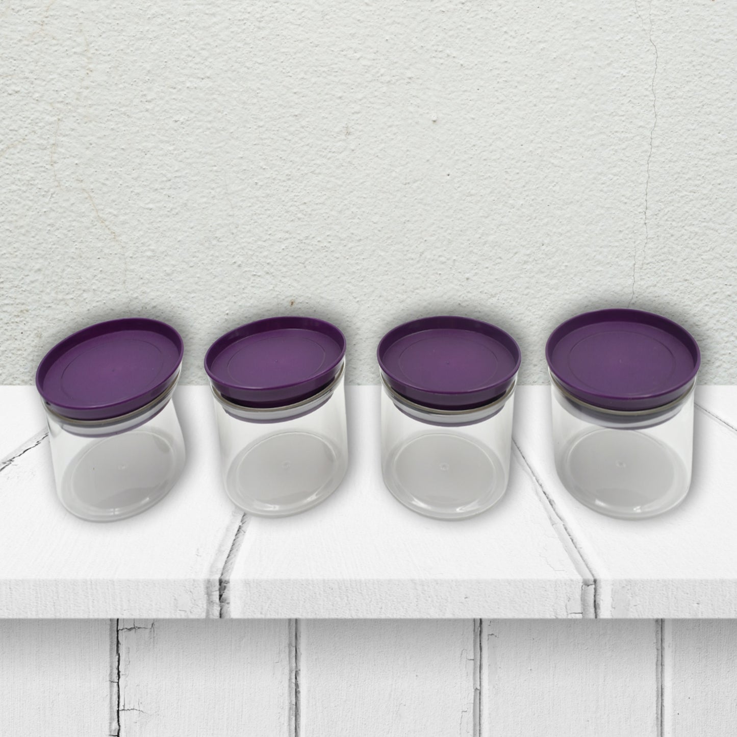 Airtight Plastic 4 Pc Storage Container Set With Tray Dry Fruit Plastic Storage Container Tray Set With Lid Serving Tray For Kitchen