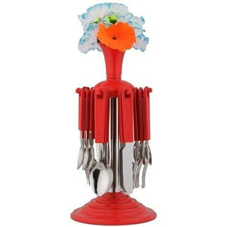 New Stylish 24 Pcs Plastic Stainless Steel Cutlery Set (Pack Of 24)