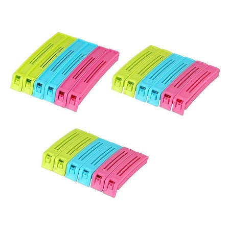 Plastic Snack Bag Clip Sealer Set (18 Pcs Multicolour)