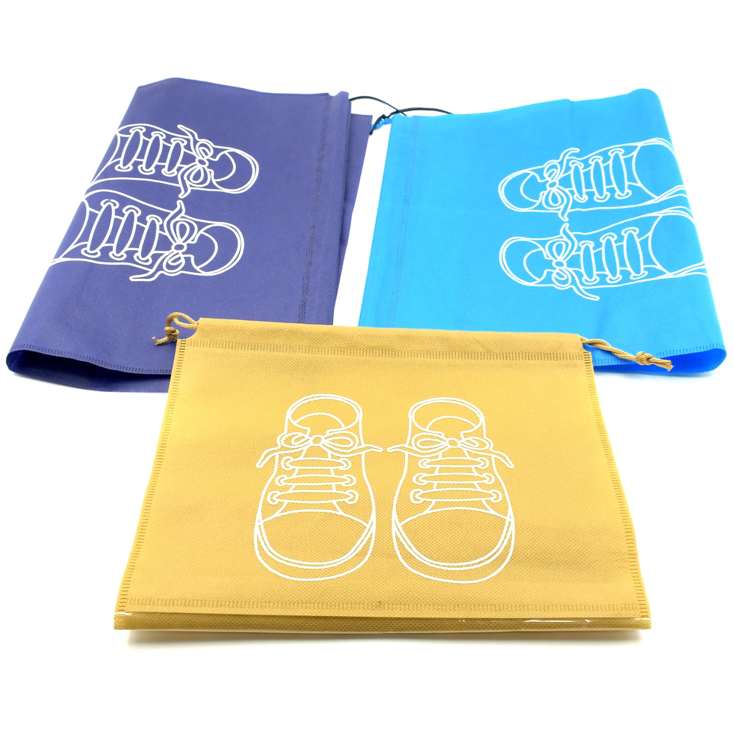 Beach Bag Shoes Storage Bag Closet Organizer Non-Woven Travel Portable Bag Waterproof Pocket Clothing Classified Hanging Bag Shoe Bag Luggage Travel Portable Shoe Pouch Non Woven Transparent Window (3 Pc )