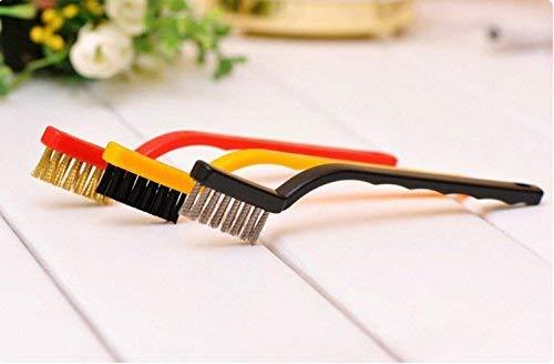 3 Pc Mini Wire Brush Set (Brass Nylon Stainless Steel Bristles)