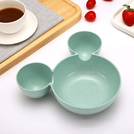 Mickey Shaped Kidssnack Serving Sectioned Plate