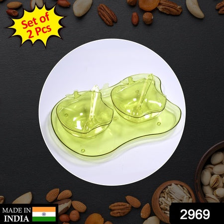 Apple Shape 2Piece Serving Set Of Bowl With Spoon Tray. Dinnerware Serving Snacks Pickle