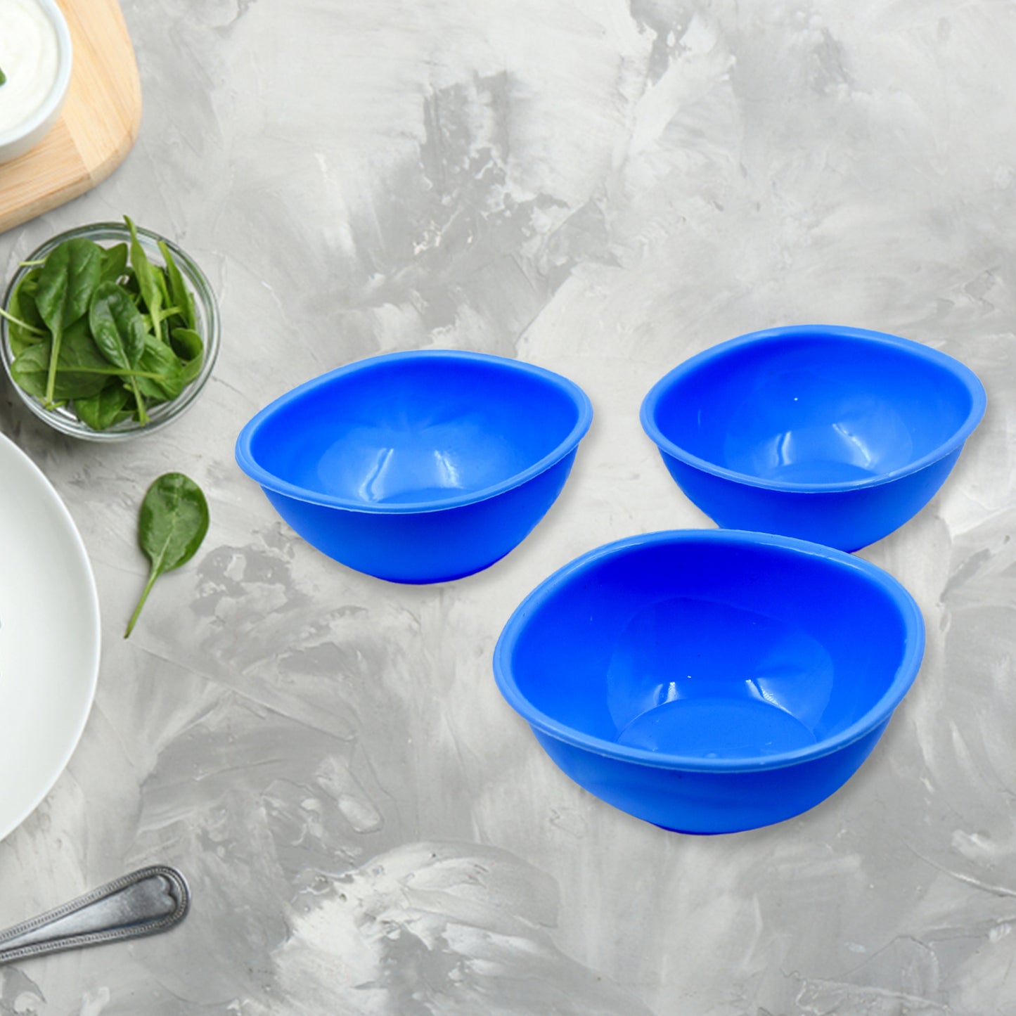 Bpa Free Plastic Bowl Set For Cereal Salad Rice Soup Pasta Snack Bowl Microwave Safe Dishwasher Safe (3 Pcs Set)