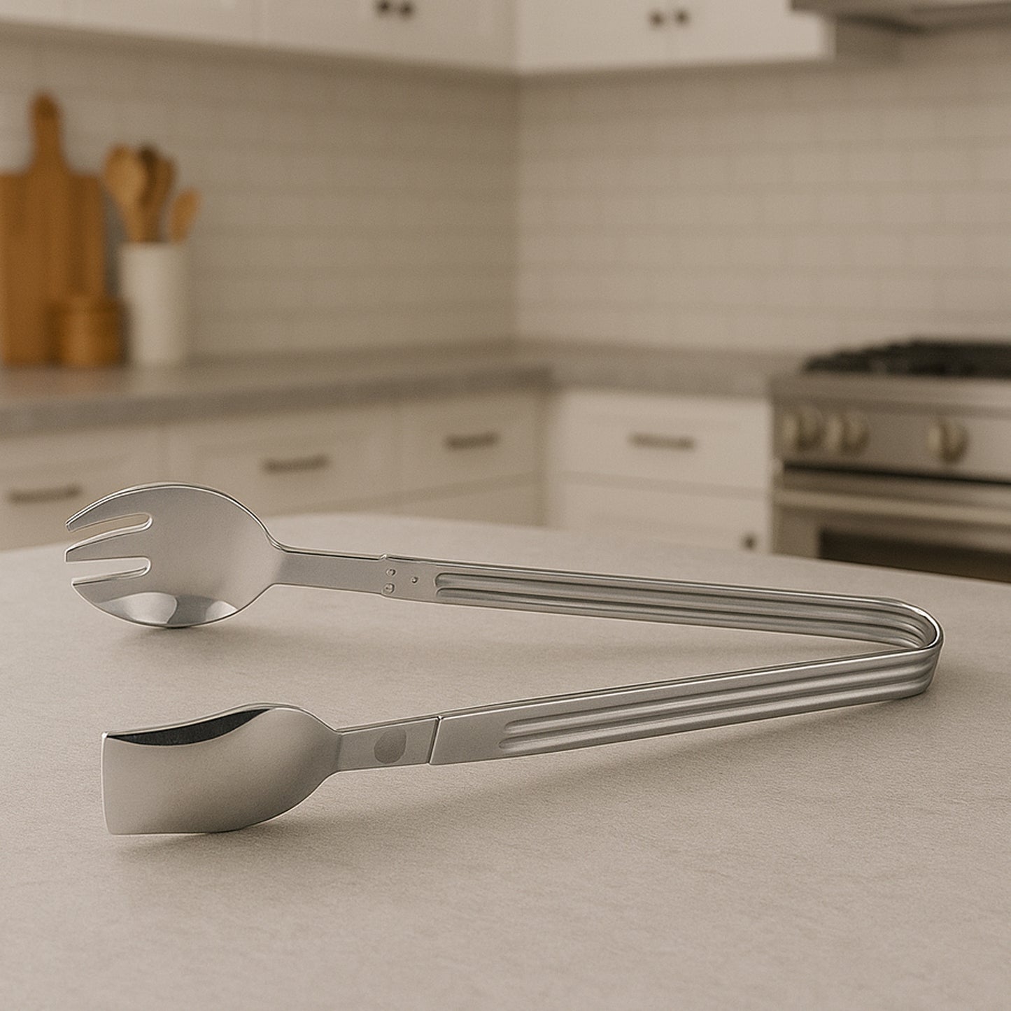 Stainless Steel Multipurpose Serving Tong 2-In-1 Pasta Salad Tong (1 Pc)