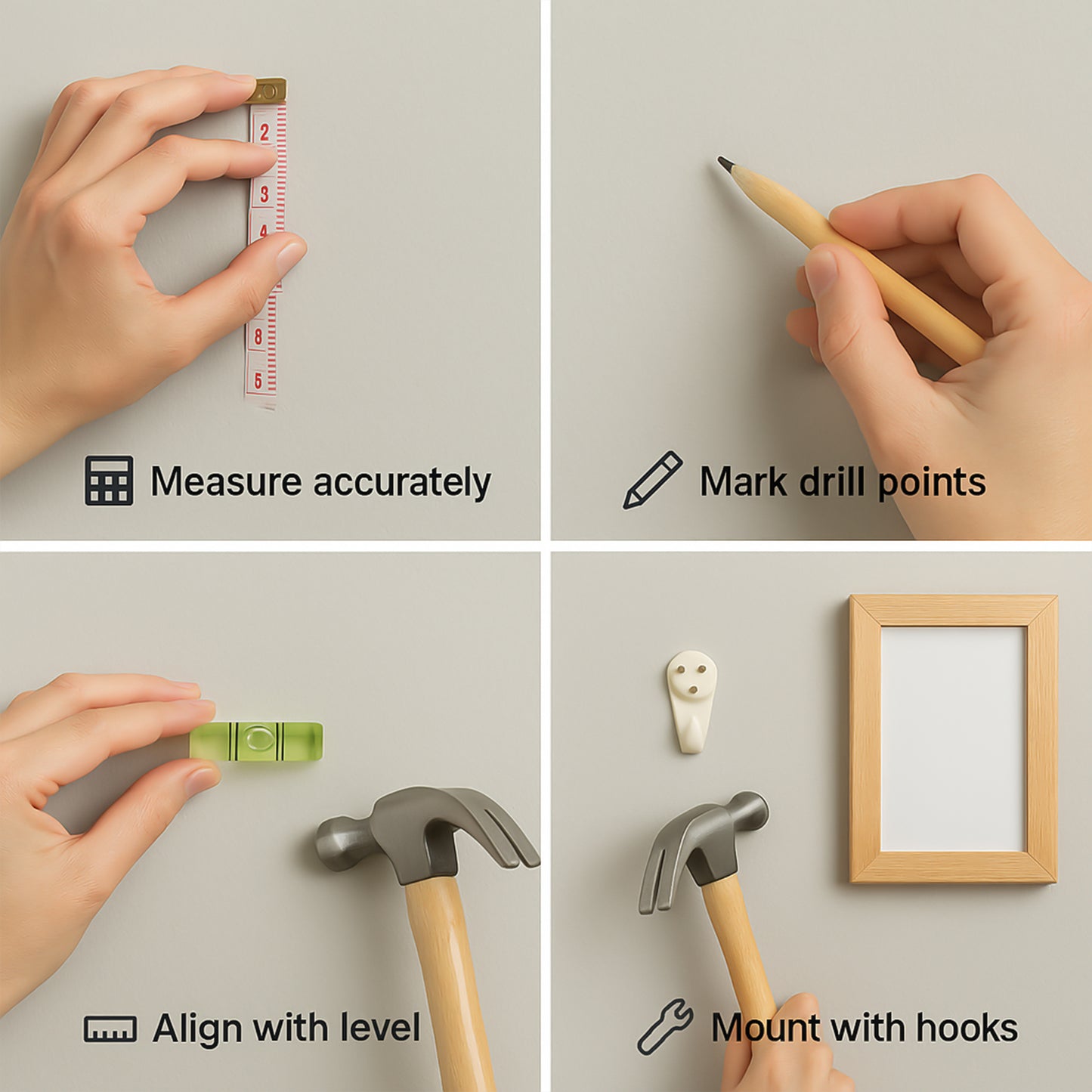 6-In-1 Wall Hanging Measurement Tool Kit