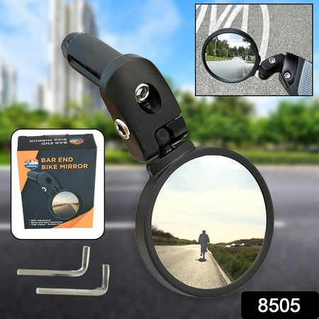 Bar End Bike Mirror Safe Rearview Mirror 360 Rotatable Foldable Safety Bicycle Rear View Mirror Mirror Durable Bike Mirror (1 Pc)