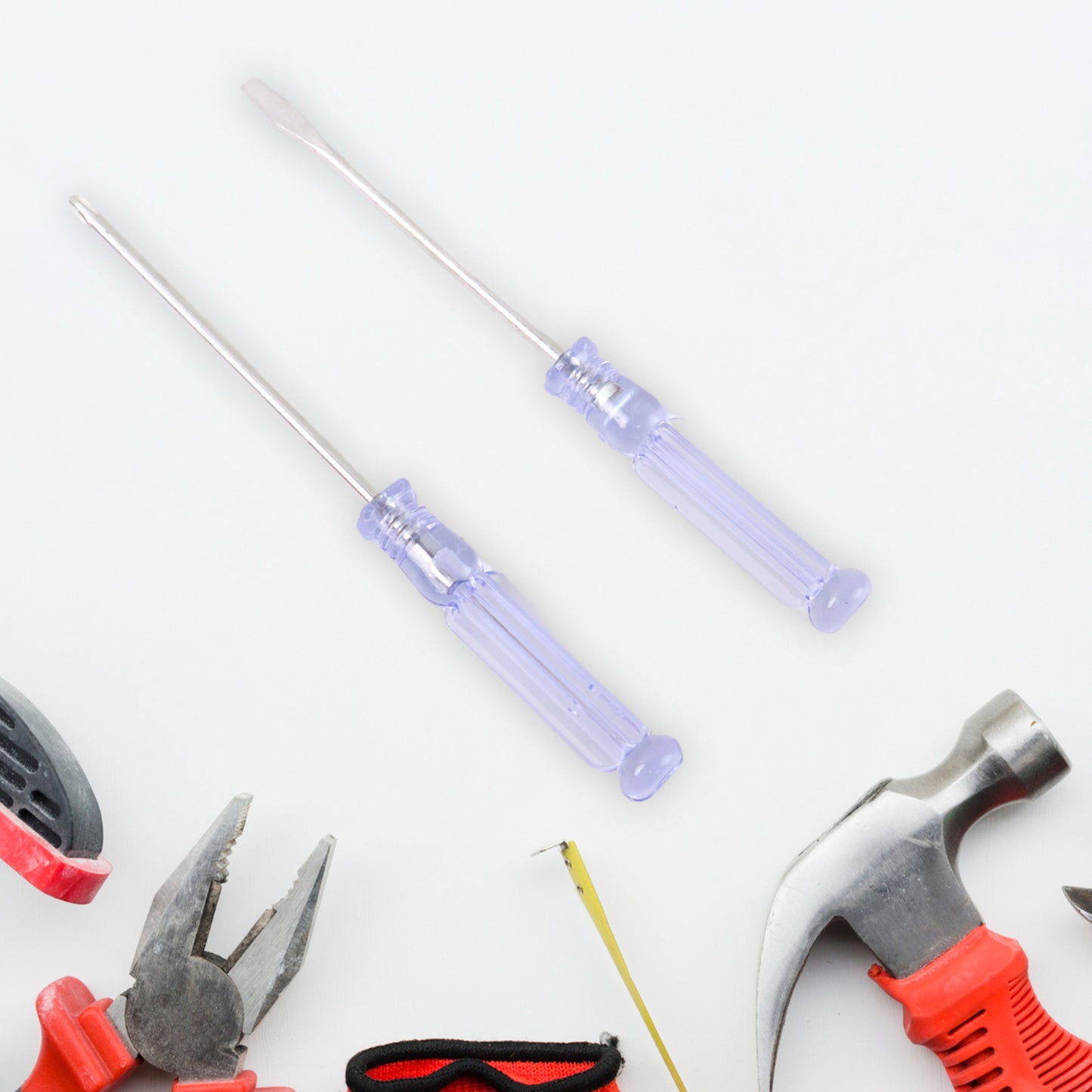 8 In1 Hand Tool Kit Steel And Plastic Hammer Screwdriver Tape
