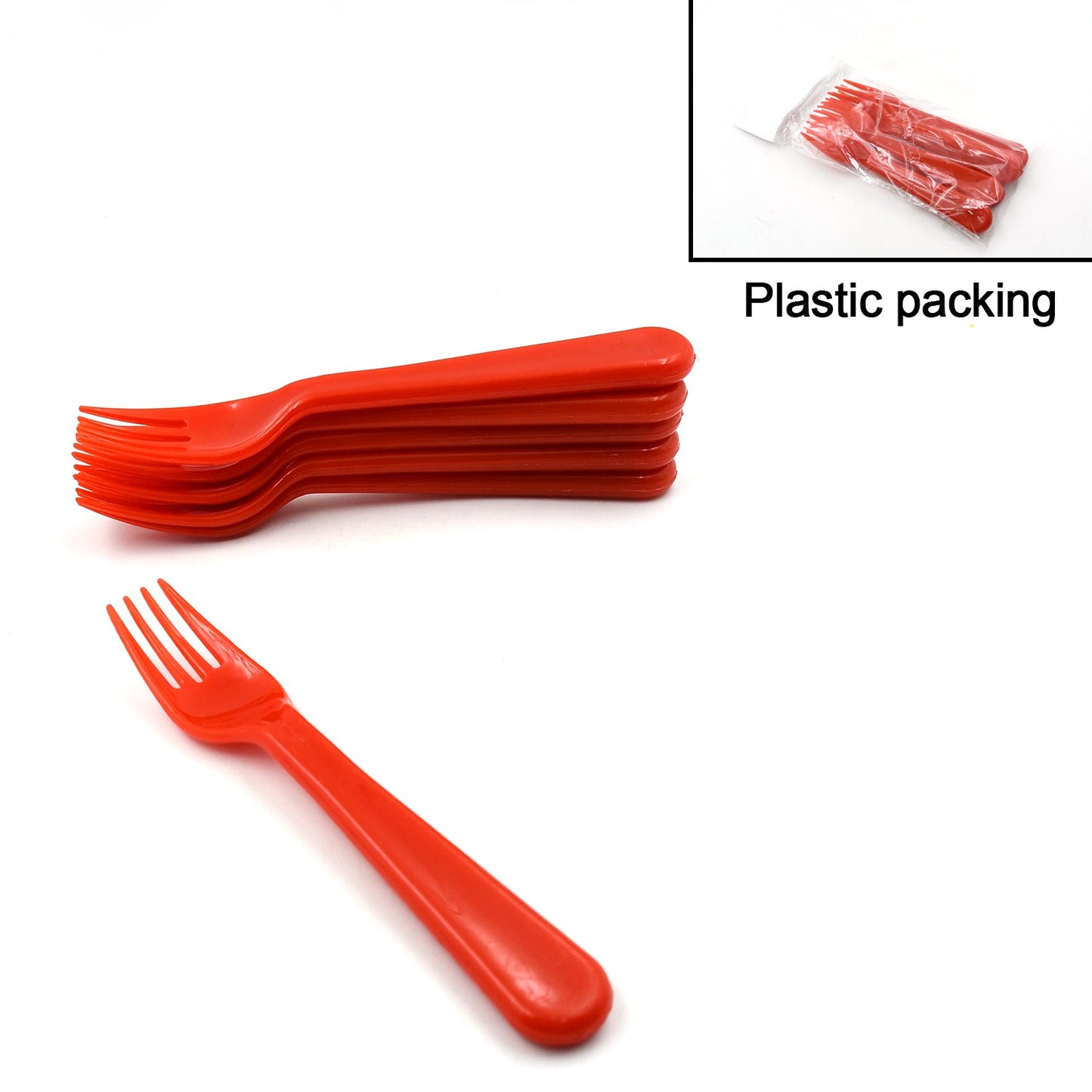 Plastic Fork Spoon Fork Spoon Set Fruit Fork Spoon Set Baby Fork Spoonvegetable Fork Spoon Plastic Salad Spoon Dessert Spoon (6Pc Set)
