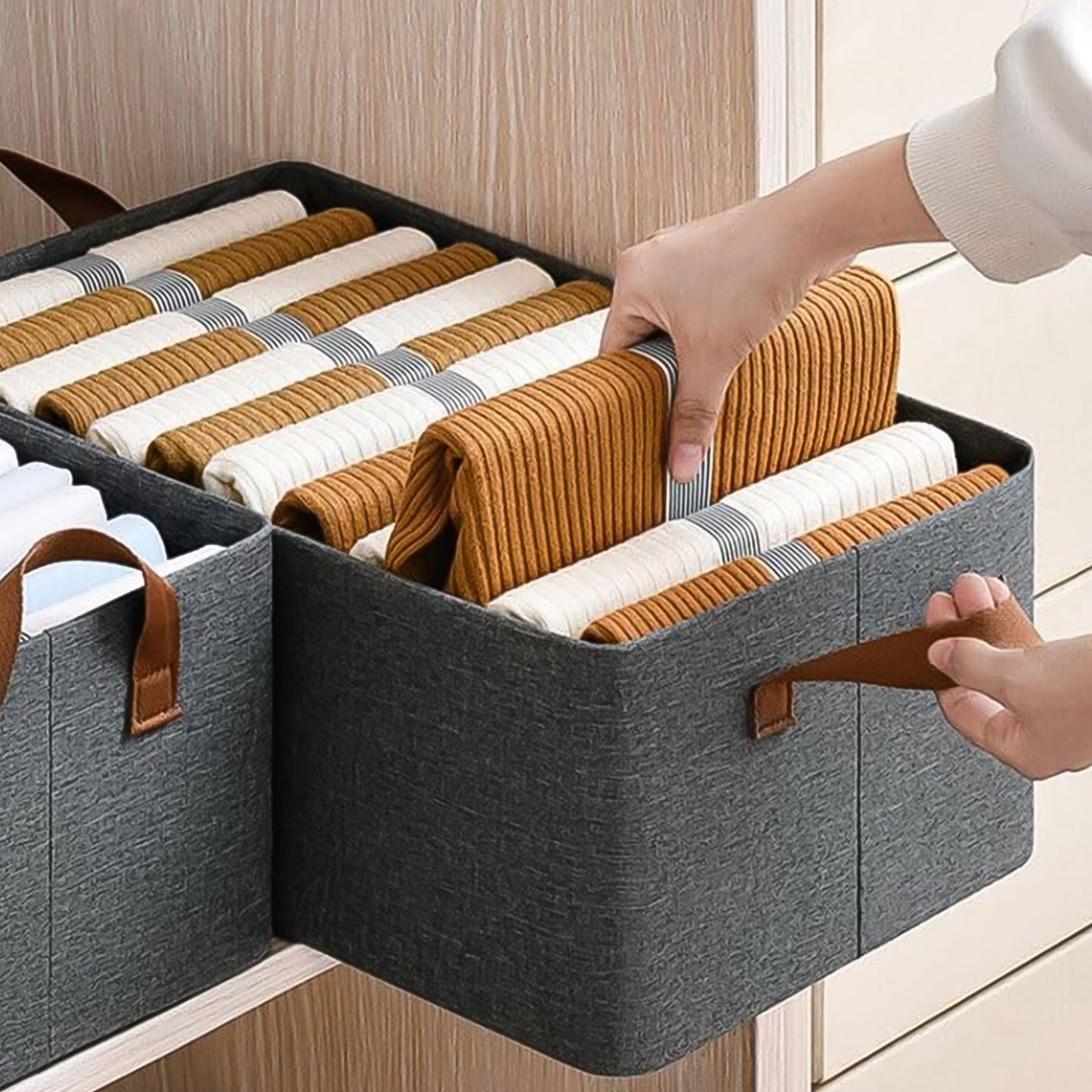 Clothstorage Baskets Closet Storage Bins Canvas Fabric Storage Basket For Shelves Basket Organizers For Shelf Storage Bins For Clothes (4827 Cm)