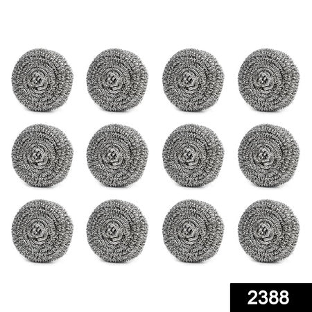 Round Shape Stainless Steel Ball Scrubber (Pack Of 12)
