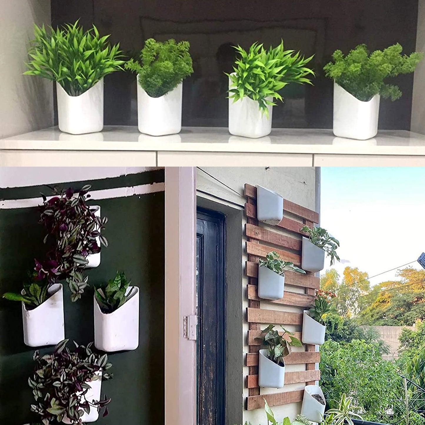 Plastic Vertical Hanging Planter Pot Multicolour