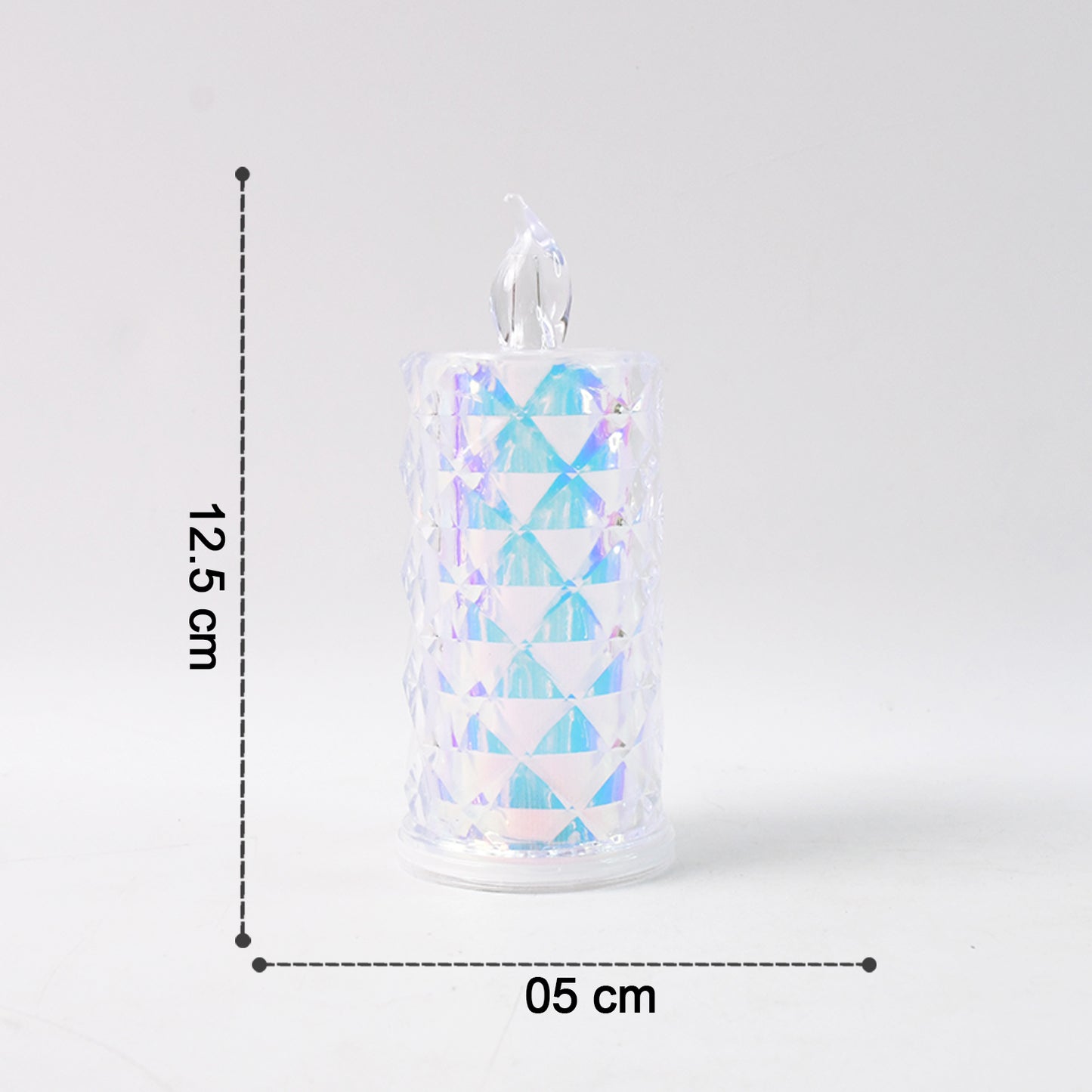 Decorative Led Candle Lights With Holographic Finish (2 Pc Set)