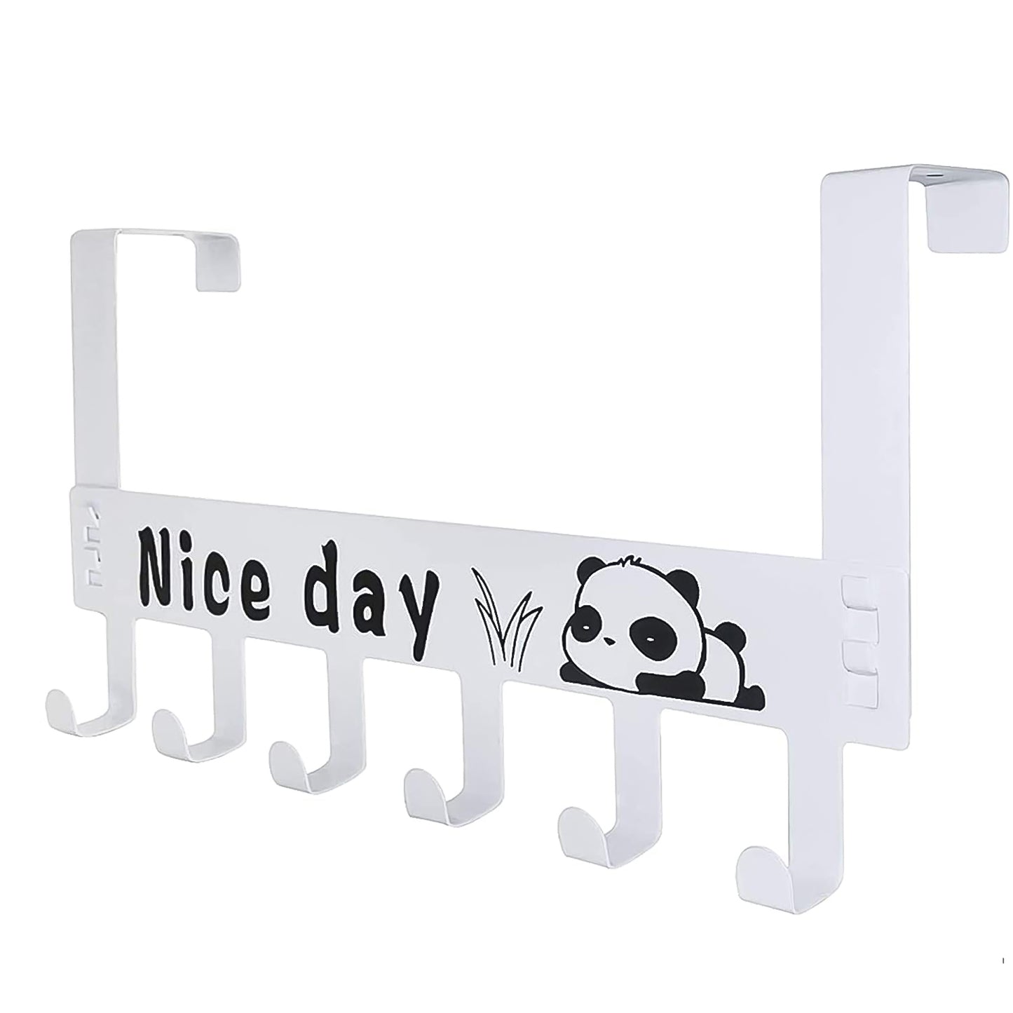 Heavy-Duty Carbon Steel Door Hook Hanger Rack (2 Pc 6 Hook White)