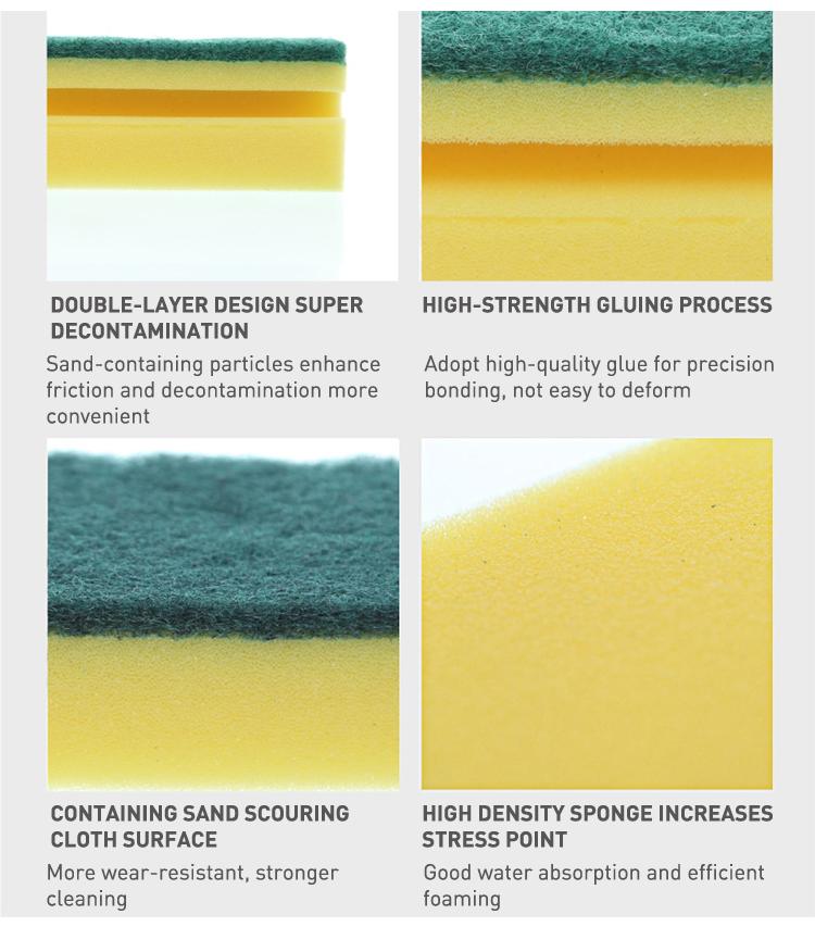 Scrub Sponge 2 In 1 Pad For Kitchen Sink Bathroom Cleaning Scrubber