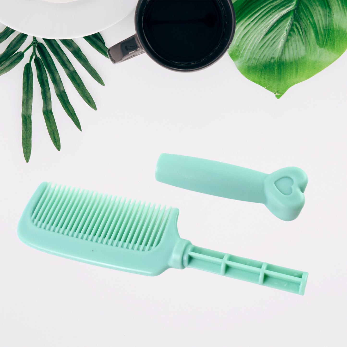 Plastic Hair Comb With Heart-Shaped Handle (1 Pc)