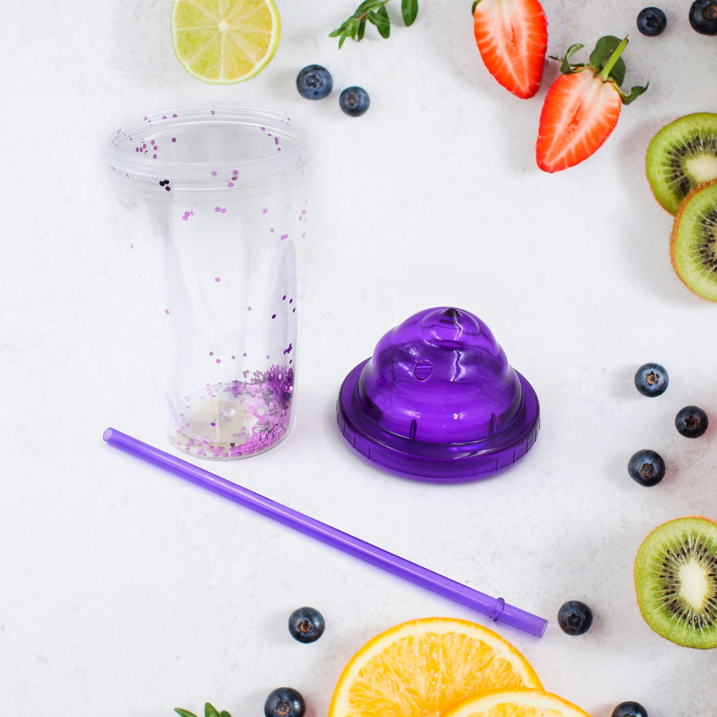 High Quality Plasticcreative Cold Drink Cup Tumble Reusable Tea Coffee Tumbler With Lid And Straw Double Wall Plastic Drinking Sport Bottletravel Tumbler (1 Pc Mix Color)