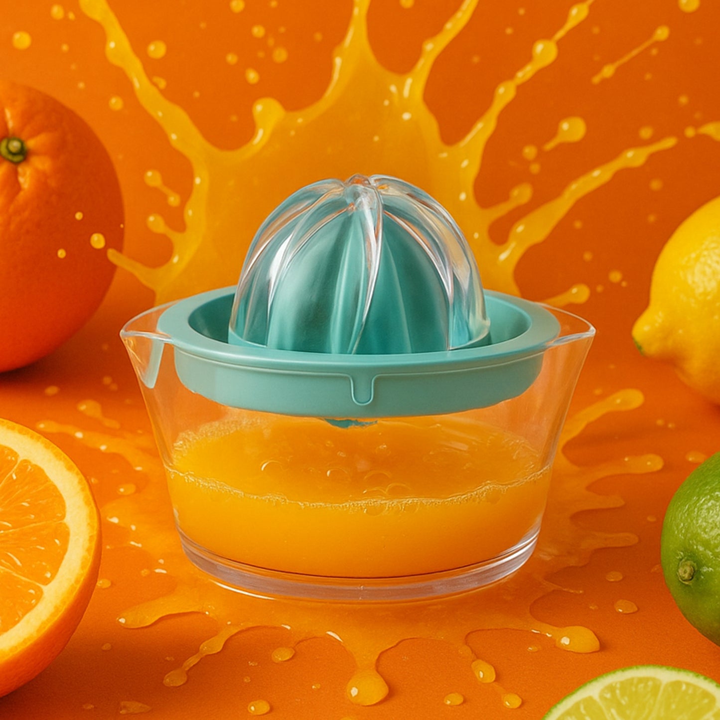 Manual Drink Orange Lemon Citrus Lime Fruit Juice Juicer Squeezer Bpa Free Press Pourer With Lid Plastic Manual(1 Pc)