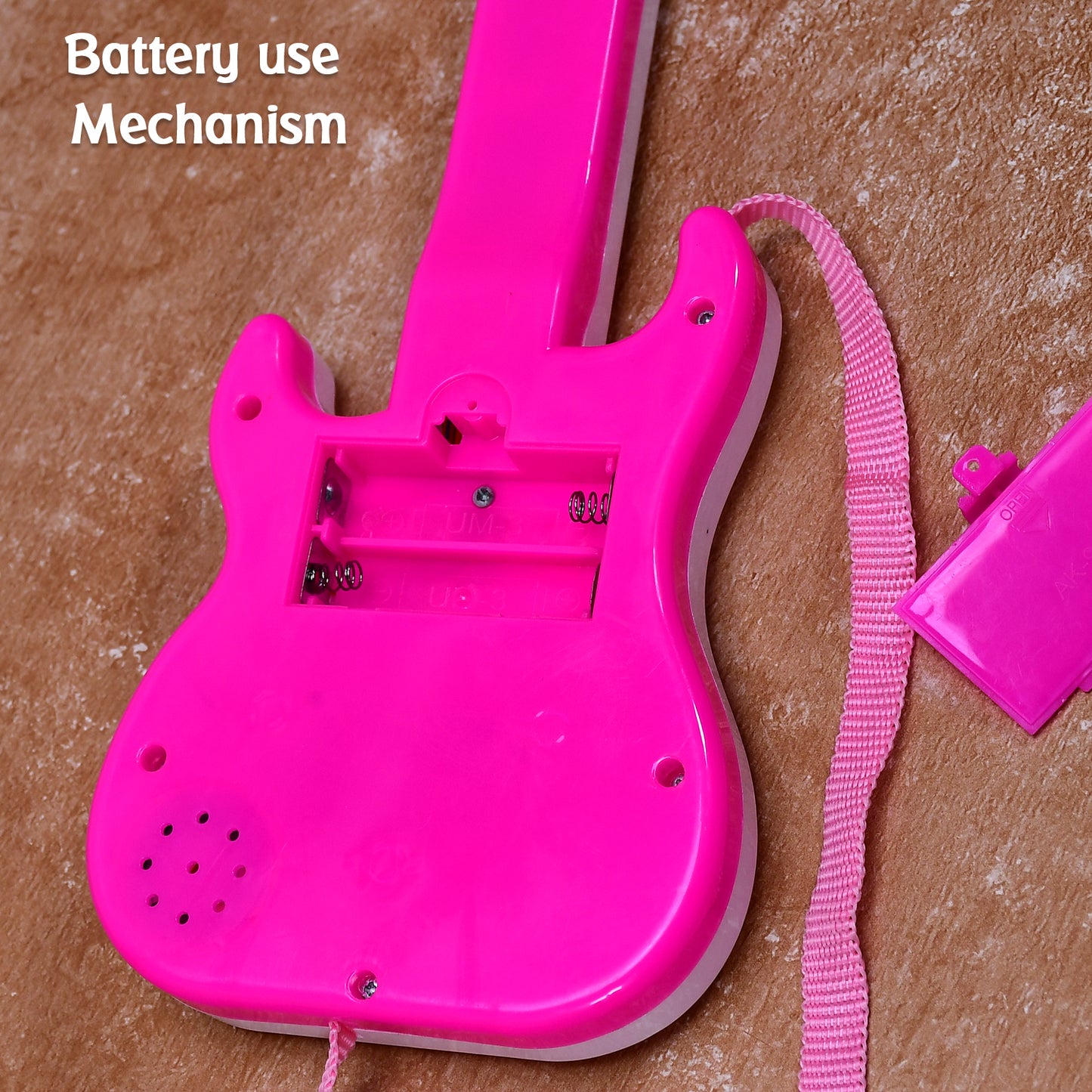 Battery Operated Musical Instruments Mini Guitar Toys And Light For 3+Years Old Kids.