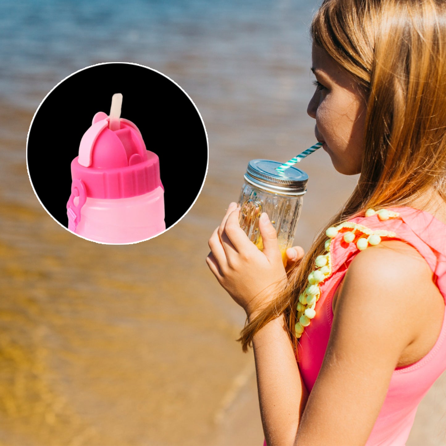Cartoon Printed Water Bottle 550Ml (1 Pc)