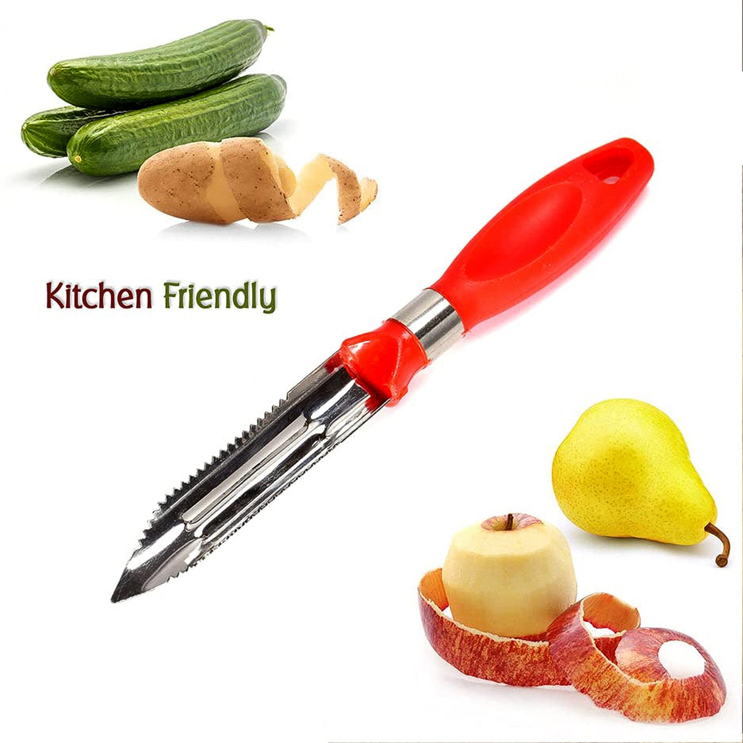 Multipurpose 2-In-1 Stainless Steel Knife Peeler (1 Pc)