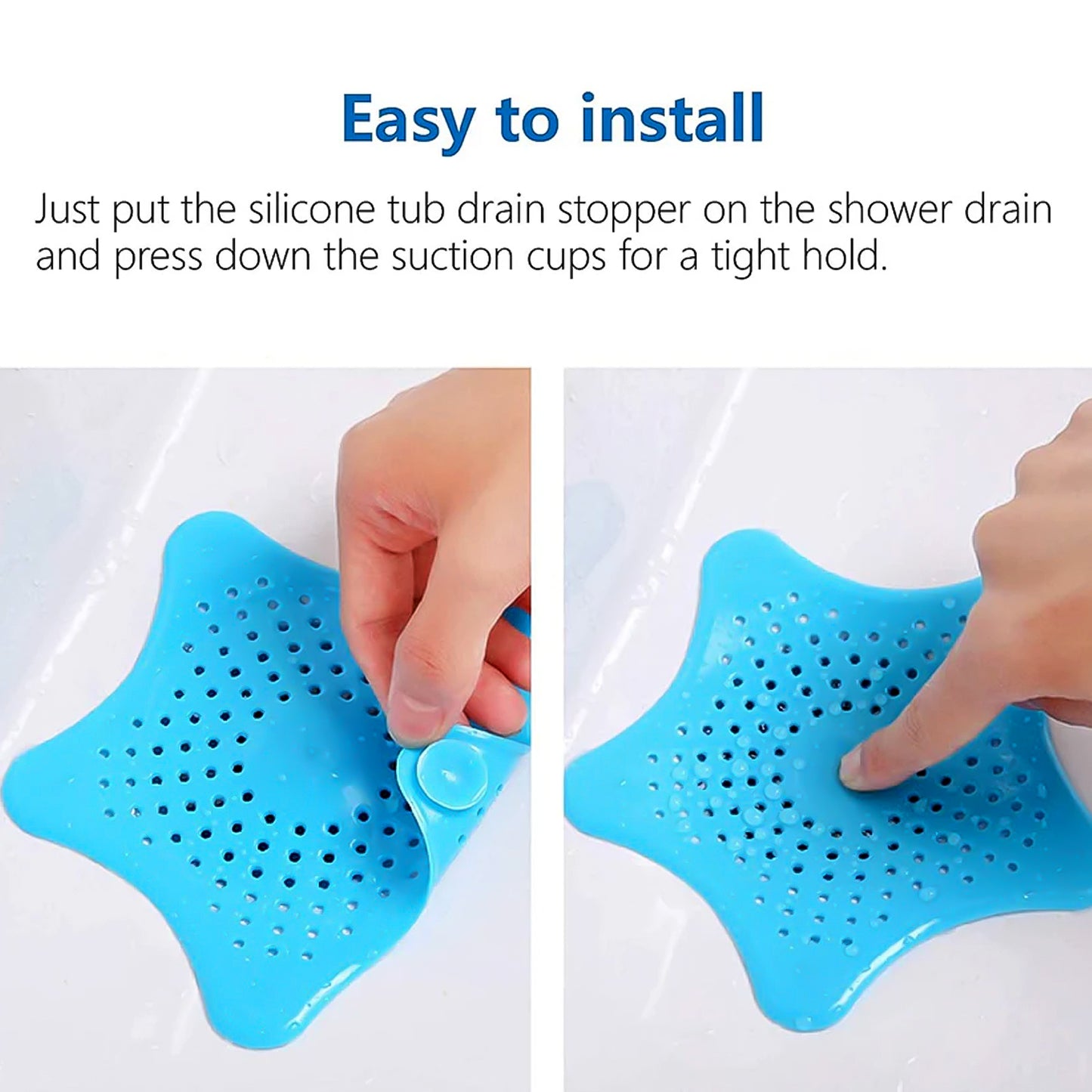 Aquablue Silicone Star Shaped Sink Filter Bathroom Hair Catcher Drain Strainers For Basin