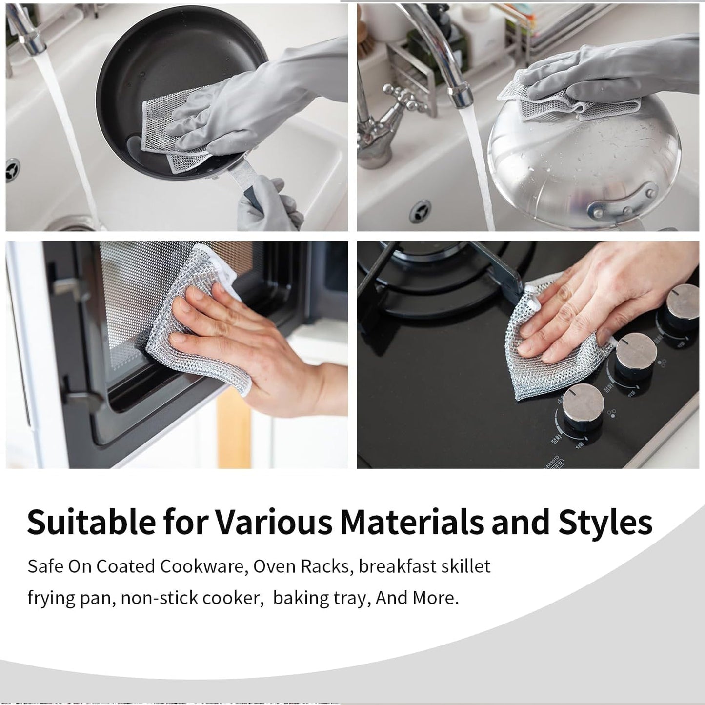 One-Sided Multipurpose Microfiber Cloths Scrubber (1 Pc 20X20 Cm)