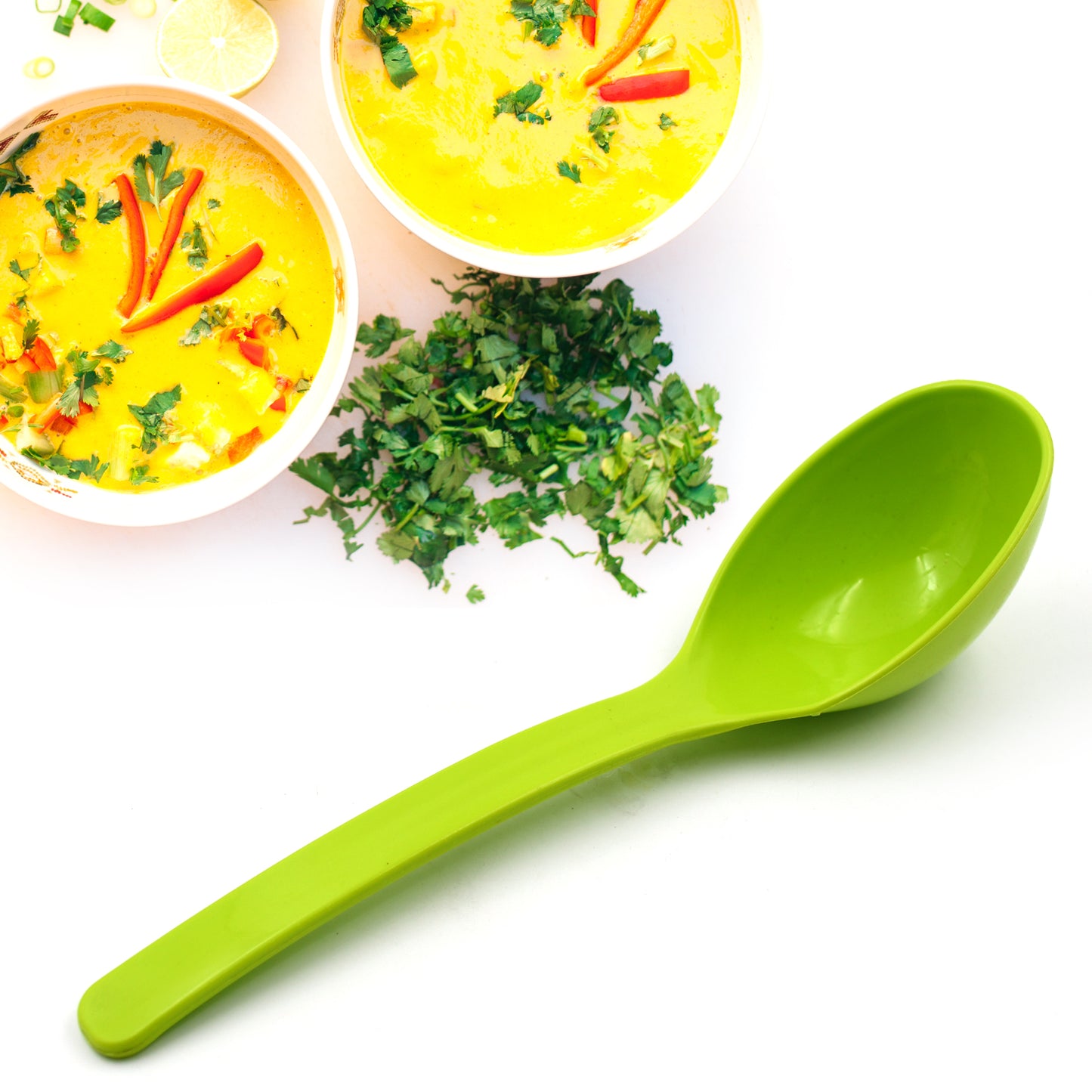 Plastic Spoon Kitchen Multipurpose Serving Ladle For Frying Serving Turner Curry Ladle Serving Rice Spoon Used While Eating And Serving Food Stuffs Etc (2 Pcs Set 10 Inch )