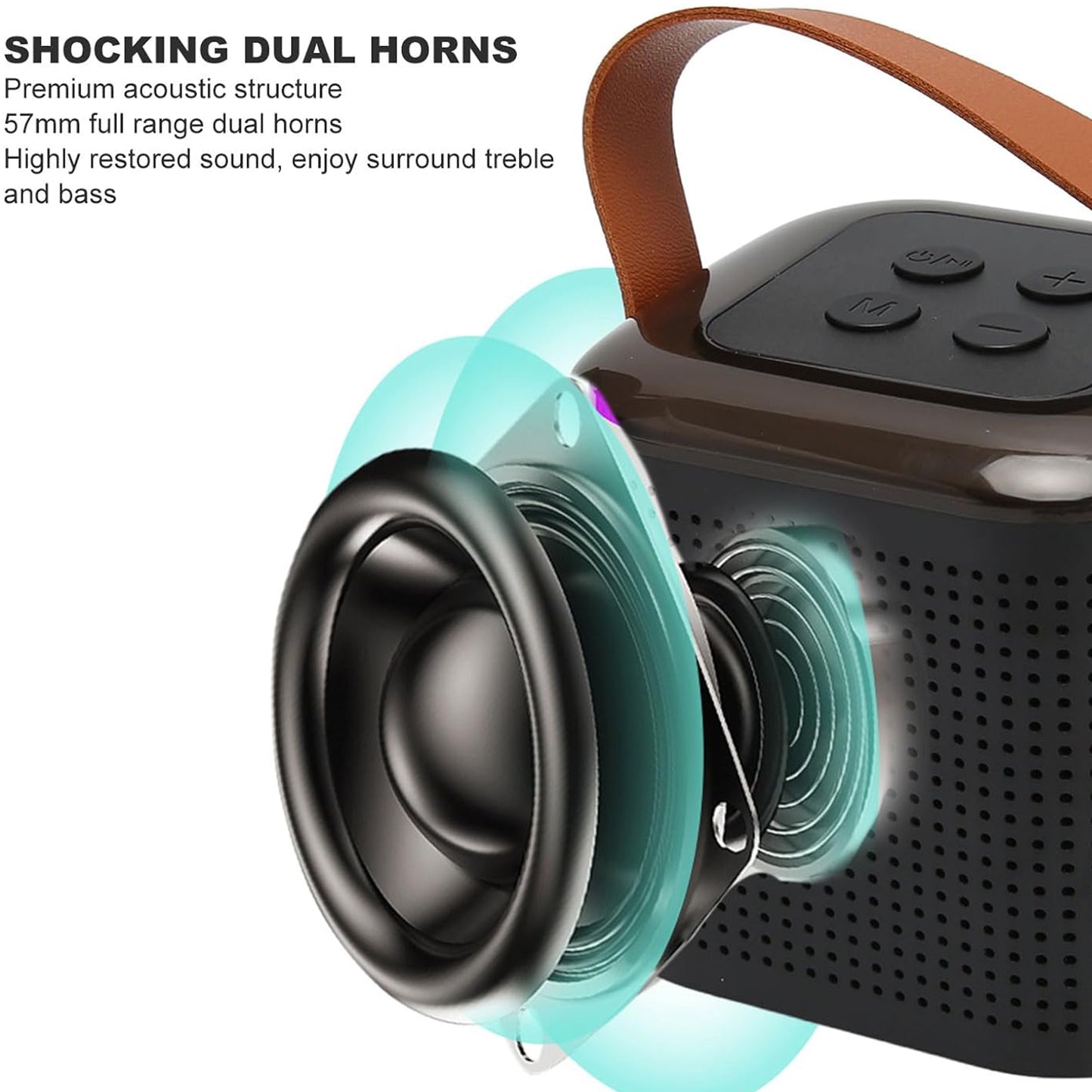 Wireless Speaker Microphone Set Rgb Light Support Memory Card Portablekaraoke Machine Perfect For Travel Tv