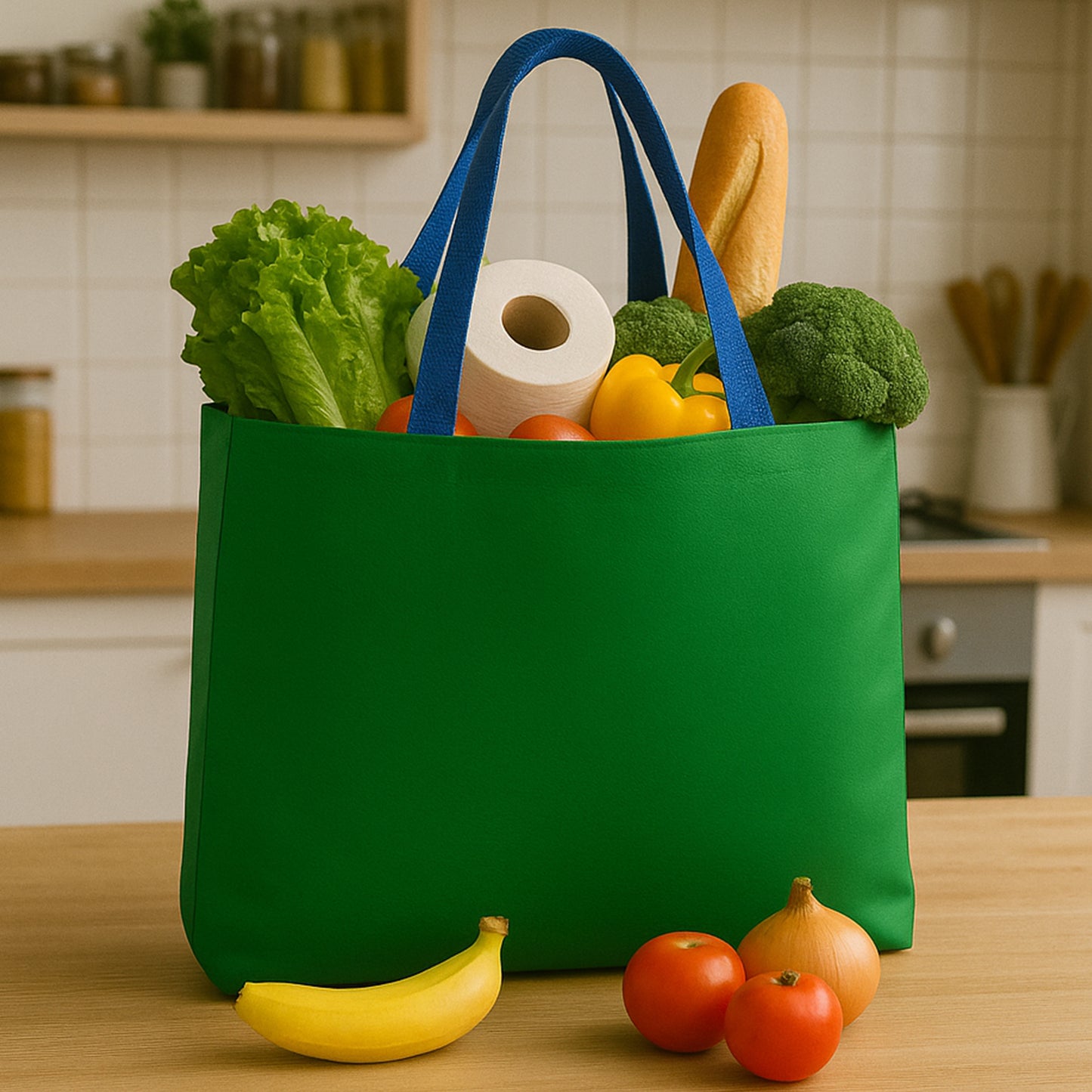 Eco-Friendly Large Shopping Tote Bag 62X44Cm (Mixcolor 1 Pc)