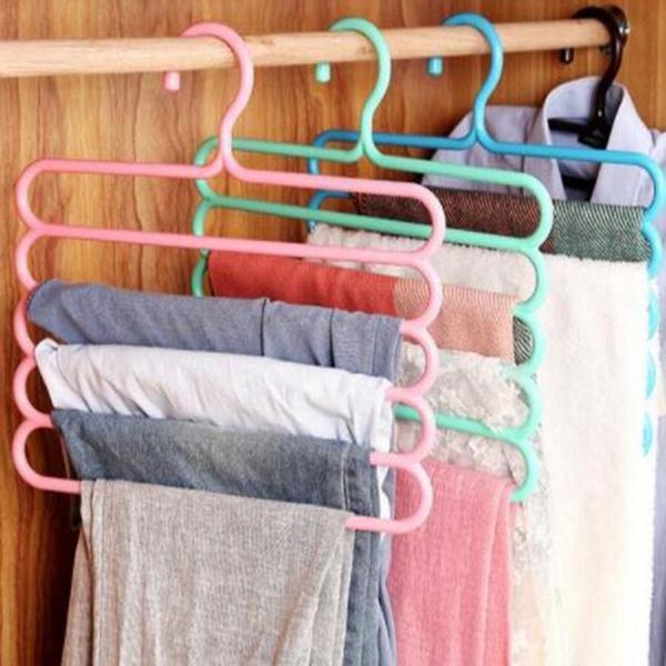 5In 1 Multipurpose Plastic Hanger Assorted (5-Layer)