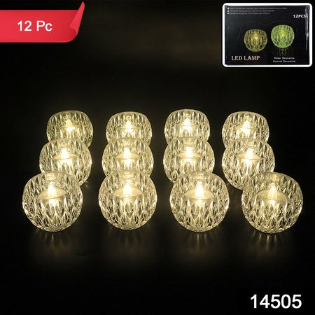 Set Of 12 Crystal Style Led Decorative Lamps Candle