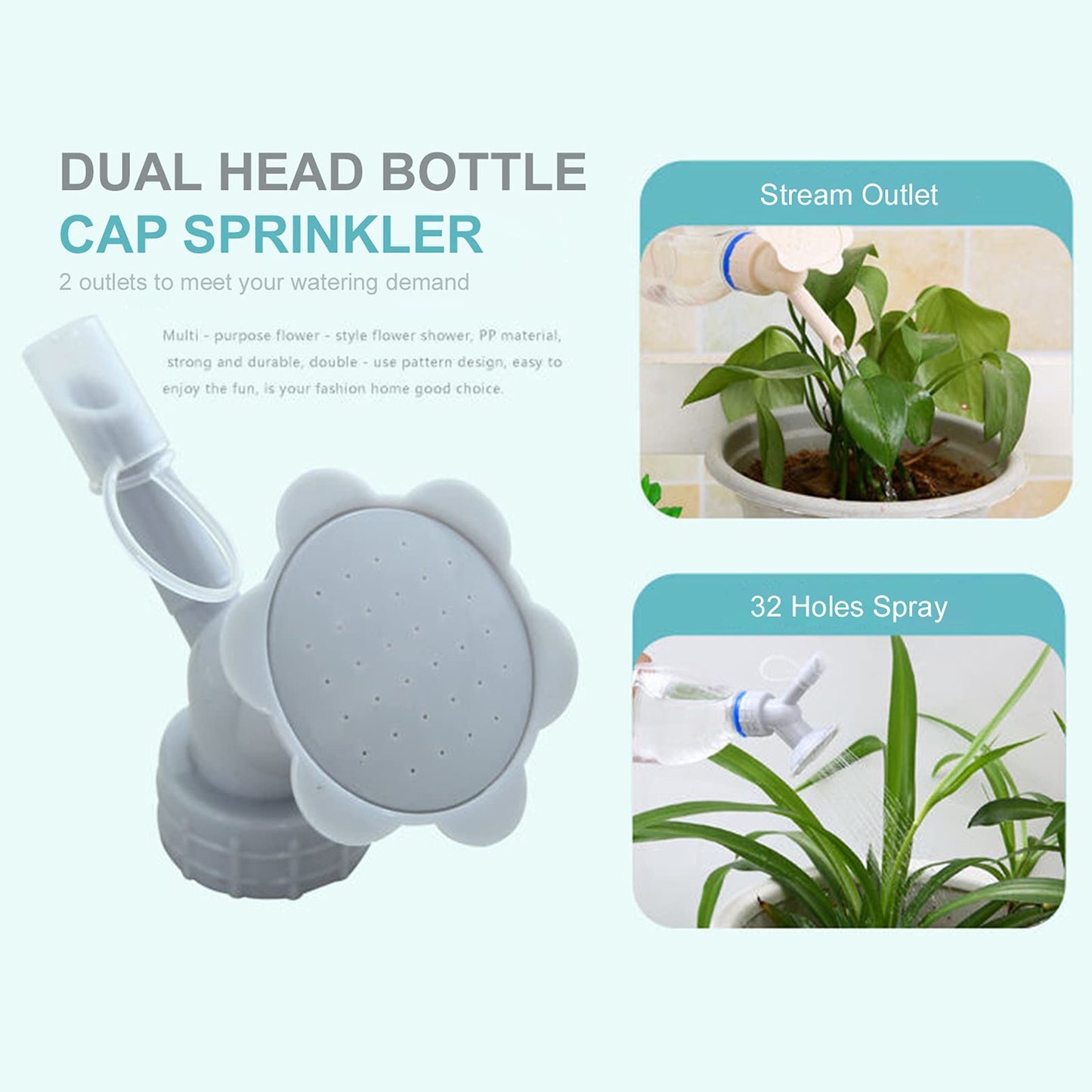 2 In 1 Bottle Cap Sprinkler Dual Head Bottle Watering Spout Double Ended Bottle Watering Nozzle Watering Can Nozzle For Indoor Seedlings Plant Garden Tool