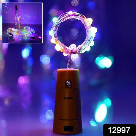 Wine Bottle Cork String Light Multi Led 2M Cable Length Copper Wire Battery Operated (Multicolor Light 1 Pc)
