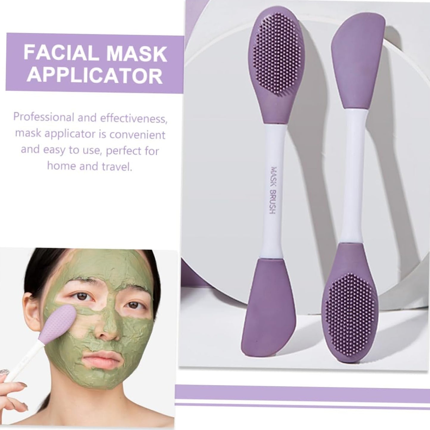 Double-Headed Silicone Mask Brush Face Cleansing And Applying Mud Mask Beauty Salon Special Brush Smear Tool Facial Scrub Silicone Wash Scrubber Face Tools (1 Pc)