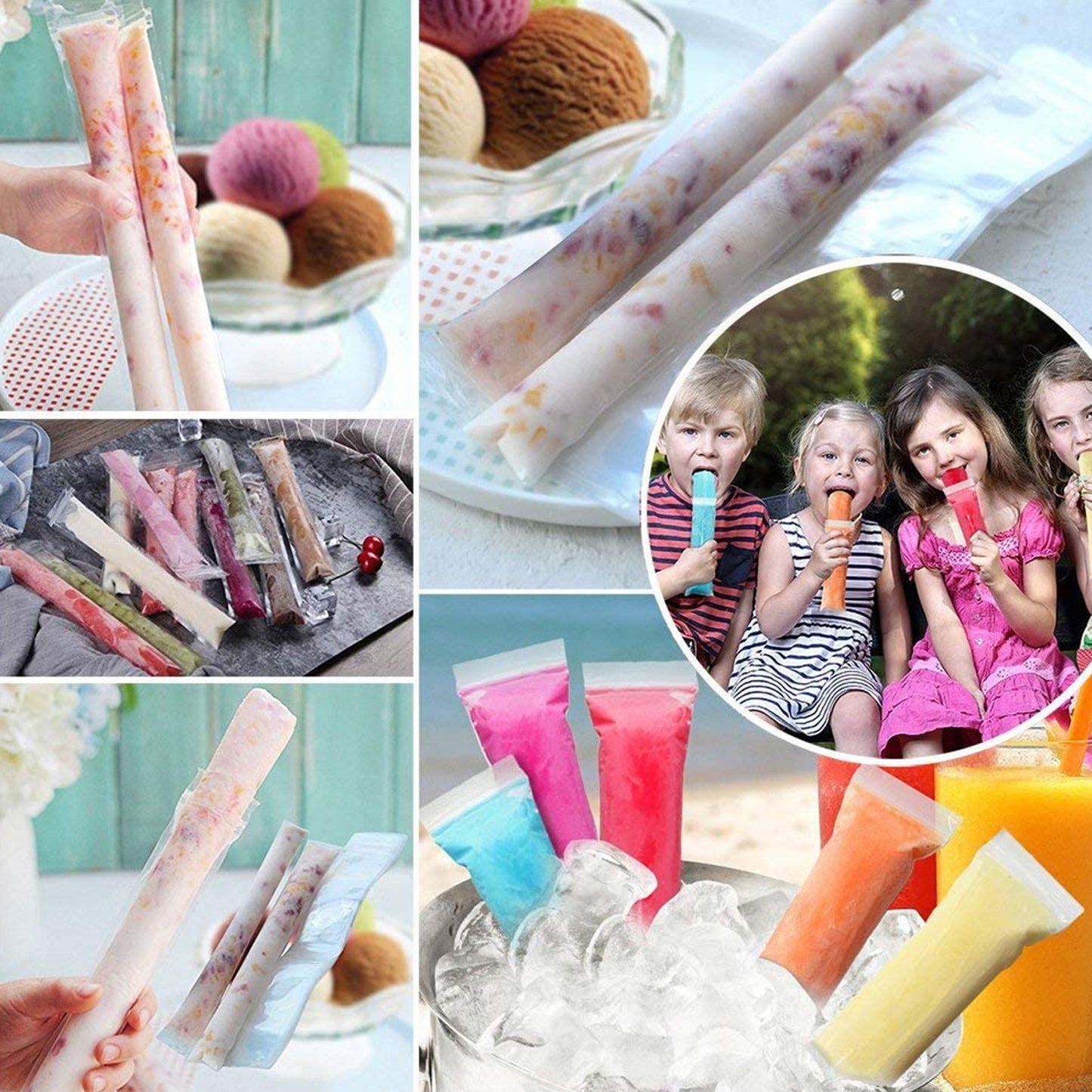 Homemade Popsicle Maker Manual Ice Cream Machine With Approx 20 Pcs Packing Bag Popsicle Mold Convenient Maker Manual Ice Cream Machine For Kids Adults Diy Reusable