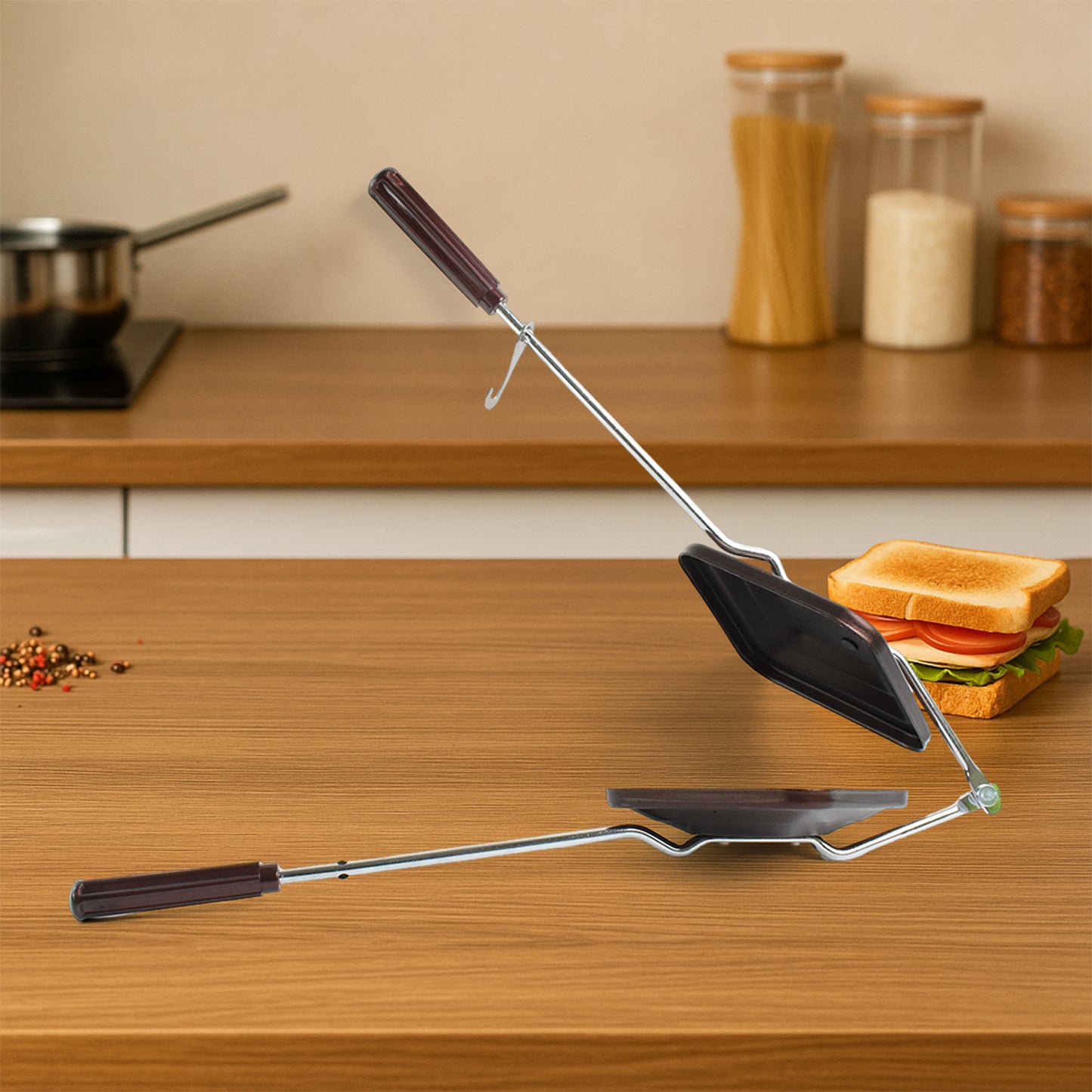 Apexregular Non-Stick Flame-Based Sandwich Toaster