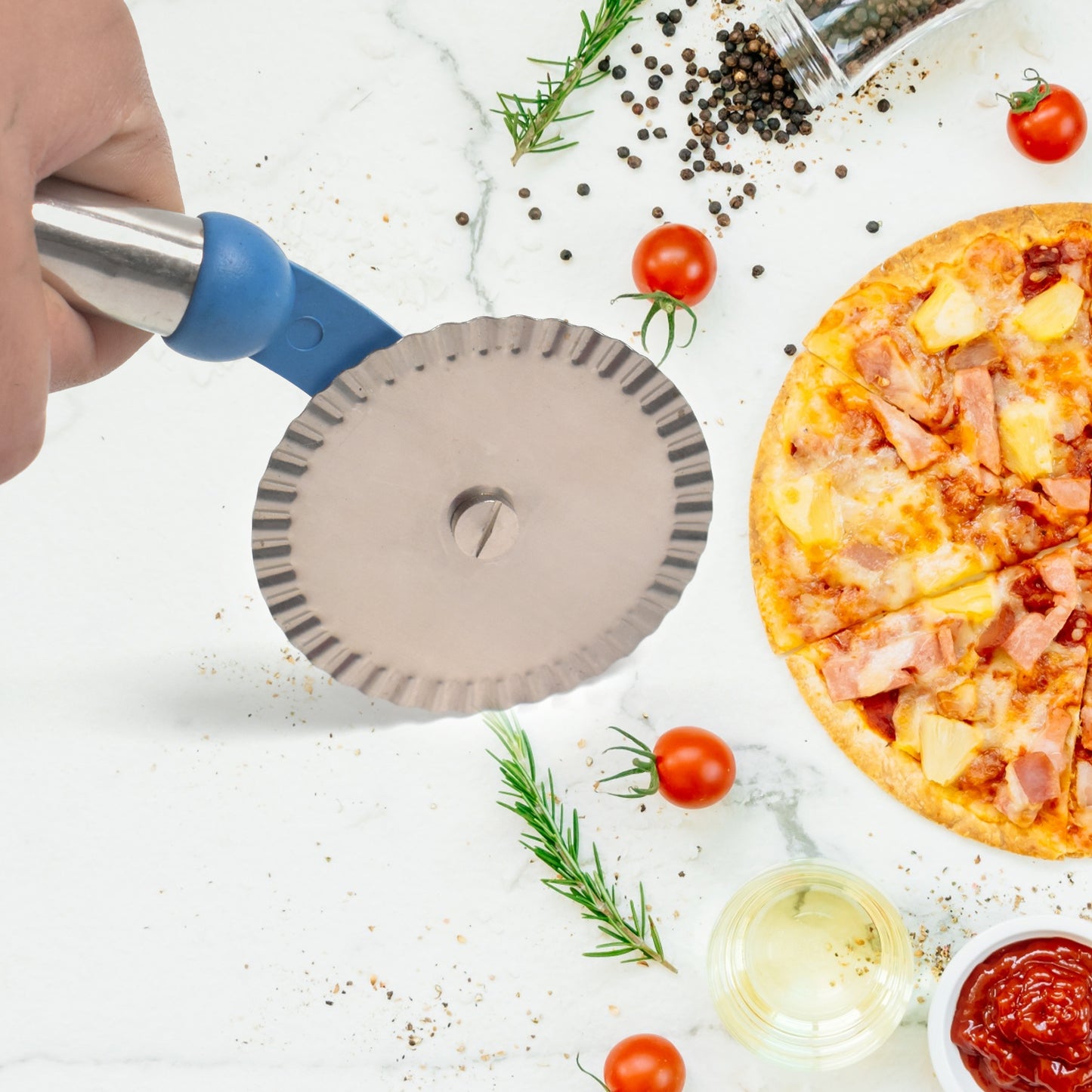 Multipurpose Use Curly Pizza Cutter Pastry Cutter Sandwiches Cutter (1 Pc)