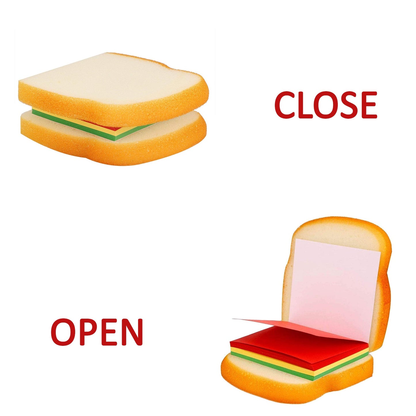 Sandwich Shaped Notepad Sticky Notes Memo Pads Unique Mini Notes (Multicolor)