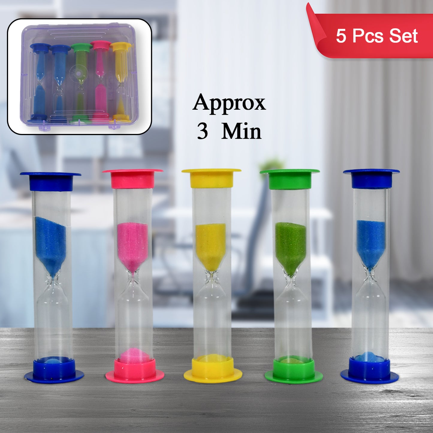 Sand Timer Plastic Hourglass Sand Glass Toy Sand Clock For Kitchen Office School And Brushing Teeth For Bathroom Timer Clock Children Hourglass Sand Glass Toothbrush Household Sand Clock (3 Min Approx 5 Pc)