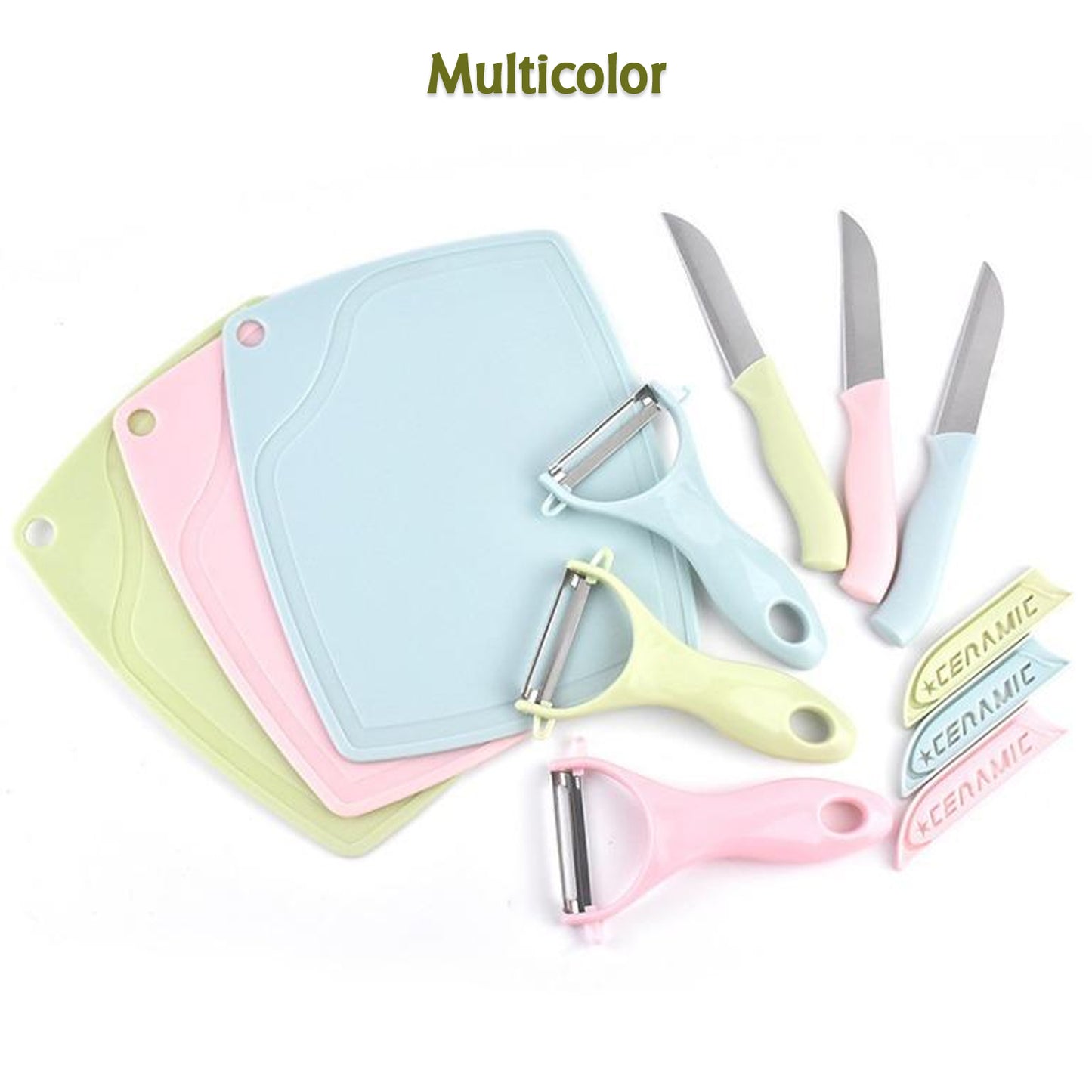 Plastic Kitchen Peeler - Green Classic Stainless Steel 3-Piece Knife Set Combo