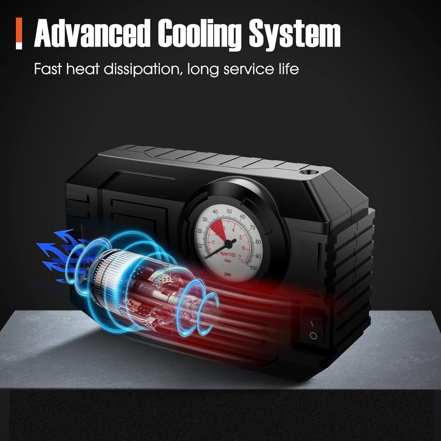 Tire Inflator Portable Air Compressor 12V Small Air Pump For Car Tires Bicycle Balloons Cars Bike Bicycles And Other Inflatables With Led Light (12V)