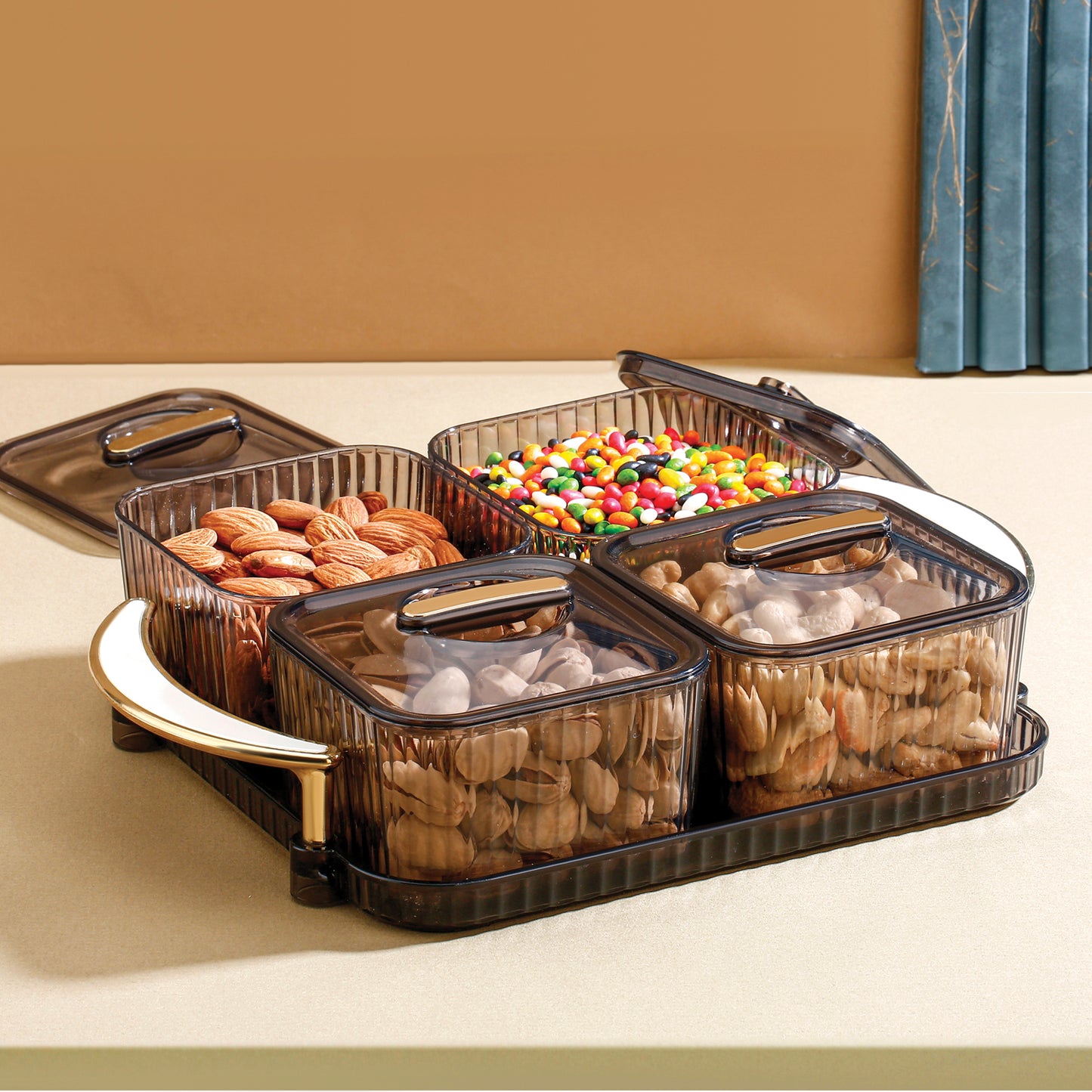 Luxury Delight 4-Piece Dryfruit Storage Box (1 Set)