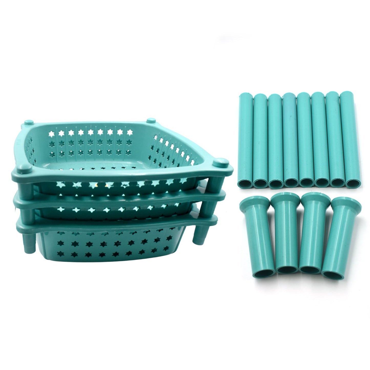 3 Layer Squre Kitchen Trolley Basket