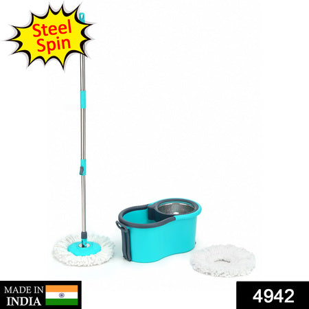 Quick Spin Mop With Steel Spin Bucket Floor Cleaning Easy Wheels Big Bucket Floor Cleaning Mop With Bucket