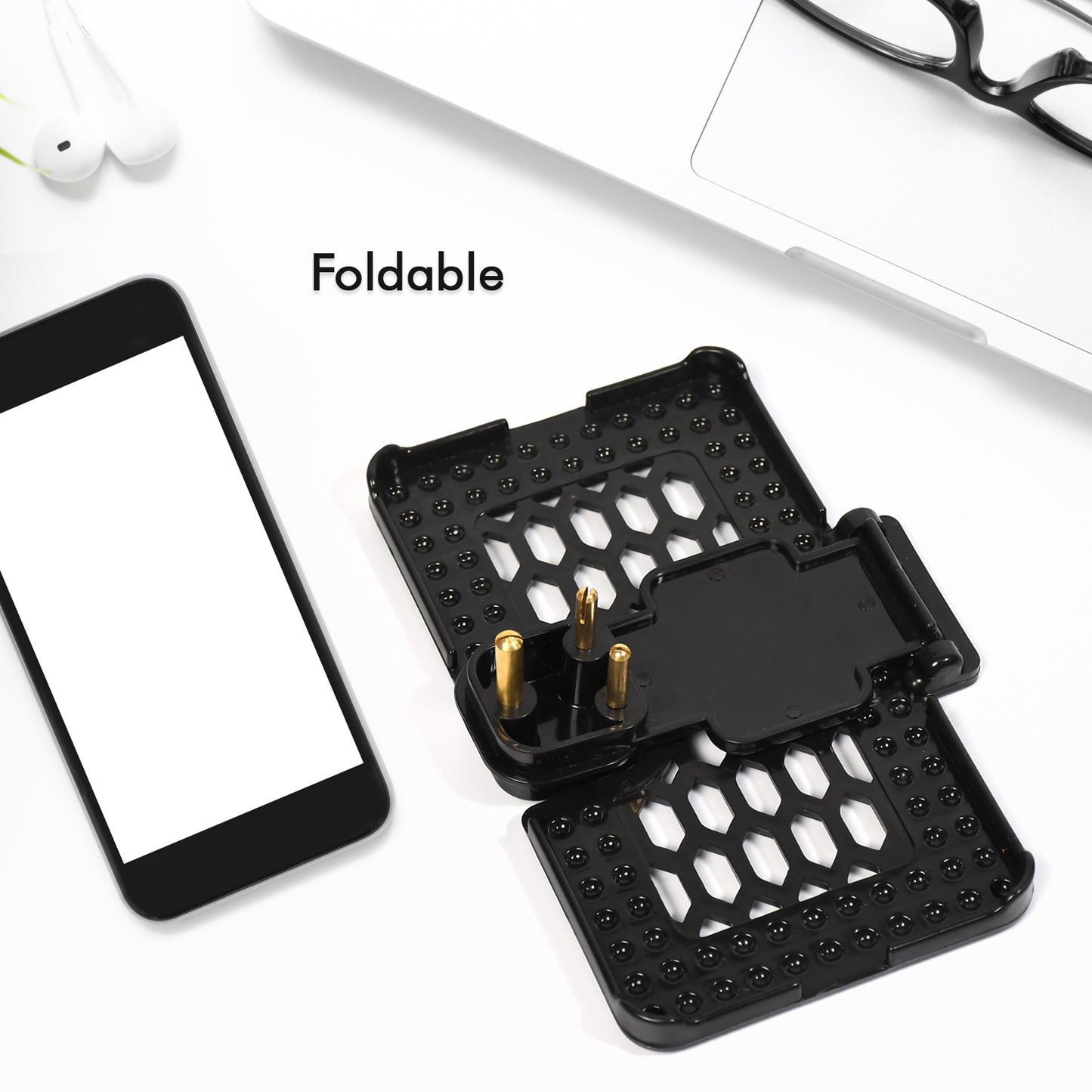Multi-Purpose Wall Holder Stand For Charging Mobile Just Fit In Socket And Hang ( Black )