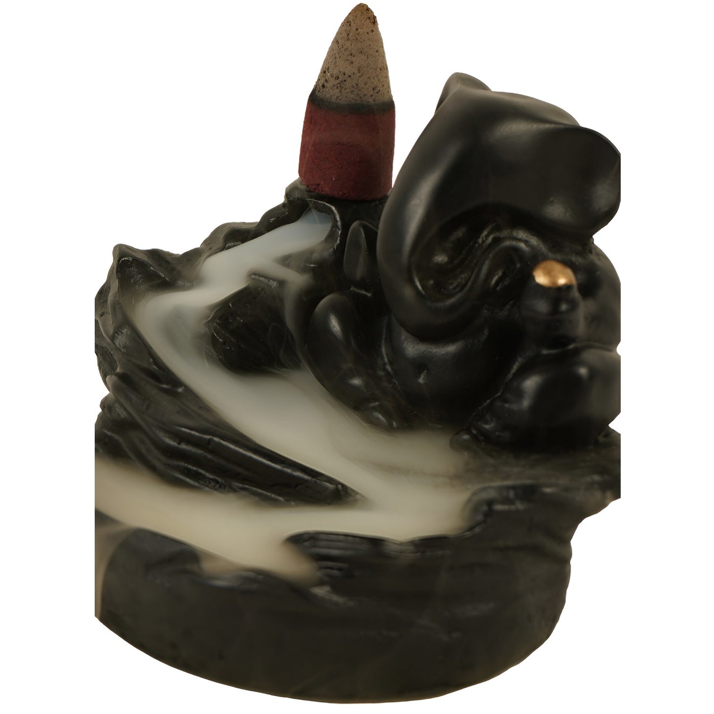 Smokefountain Ganesha Idol Decoration Items With 8 Pc Backflow Incense Cones Sticks (1 Pc)
